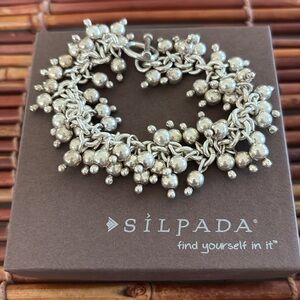Silpada Sterling Silver Cluster Cha Cha Bracelet 7.5”